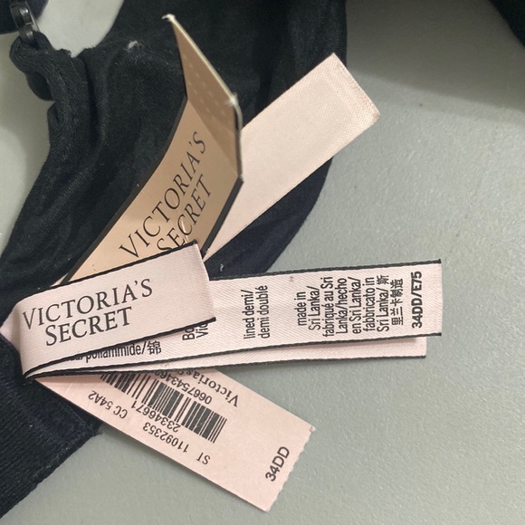 NWT Victoria Secret Body any Victoria Black Smooth Lined a Demi Bra Size 34DD - Picture 9 of 12